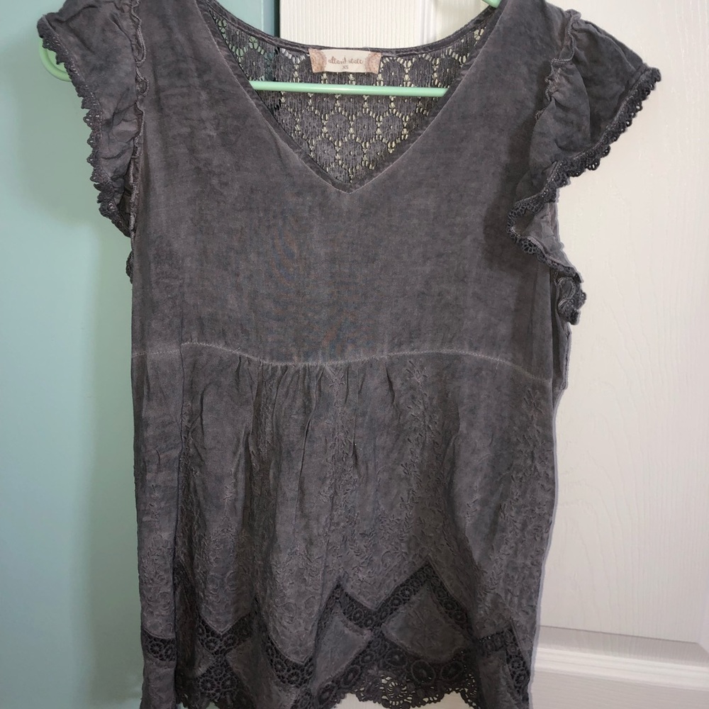 Purple V-Neck Top